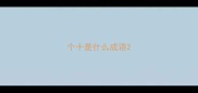 个十是什么成语