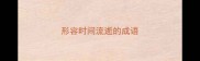 形容时间流逝的成语