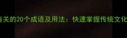 和节有关的20个成语及用法快速掌握传统文化精髓