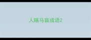 人瞎马盲成语