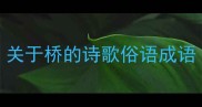 关于桥的诗歌俗语成语