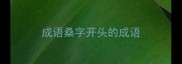 成语桑字开头的成语