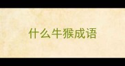 什么牛猴成语