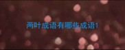 两叶成语有哪些成语