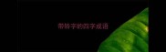 带转字的四字成语