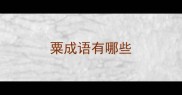 粟成语有哪些