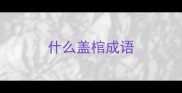 什么盖棺成语