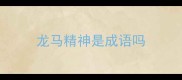 龙马精神是成语吗