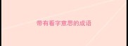 带有看字意思的成语