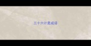 三十六计是成语