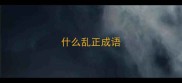什么乱正成语