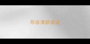 形容清款成语