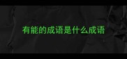 有能的成语是什么成语