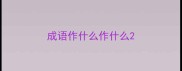 成语作什么作什么