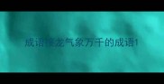 成语接龙气象万千的成语