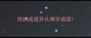 然的成语开头俩字成语