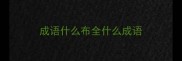 成语什么布全什么成语