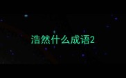 浩然什么成语