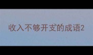 收入不够开支的成语