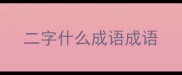 二字什么成语成语