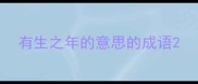 有生之年的意思的成语