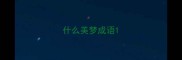 什么美梦成语