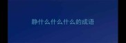 静什么什么什么的成语