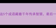 火薪相承这5个成语藏着千年传承智慧最后一个太惊艳