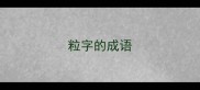 粒字的成语
