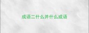 成语二什么并什么成语