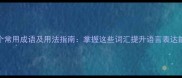100个常用成语及用法指南掌握这些词汇提升语言表达能力