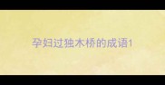 孕妇过独木桥的成语