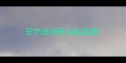至字成语开头的成语