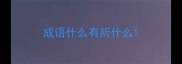 成语什么有所什么