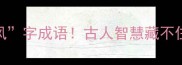 8个风字成语古人智慧藏不住了