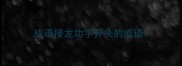 成语接龙功字开头的成语
