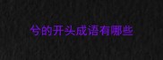 兮的开头成语有哪些