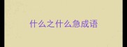 什么之什么急成语