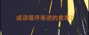 成语循序渐进的意思
