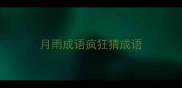 月雨成语疯狂猜成语
