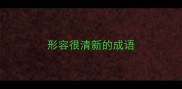 形容很清新的成语