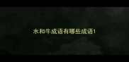 水和牛成语有哪些成语
