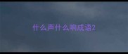 什么声什么响成语