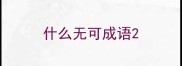 什么无可成语
