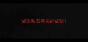 成语和石有关的成语