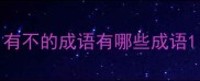 有不的成语有哪些成语
