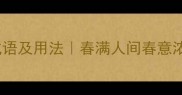 春字在后的20个成语及用法春满人间春意浓附春字成语接龙