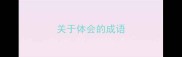 关于体会的成语