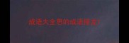 成语大全思的成语接龙