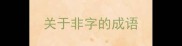关于非字的成语